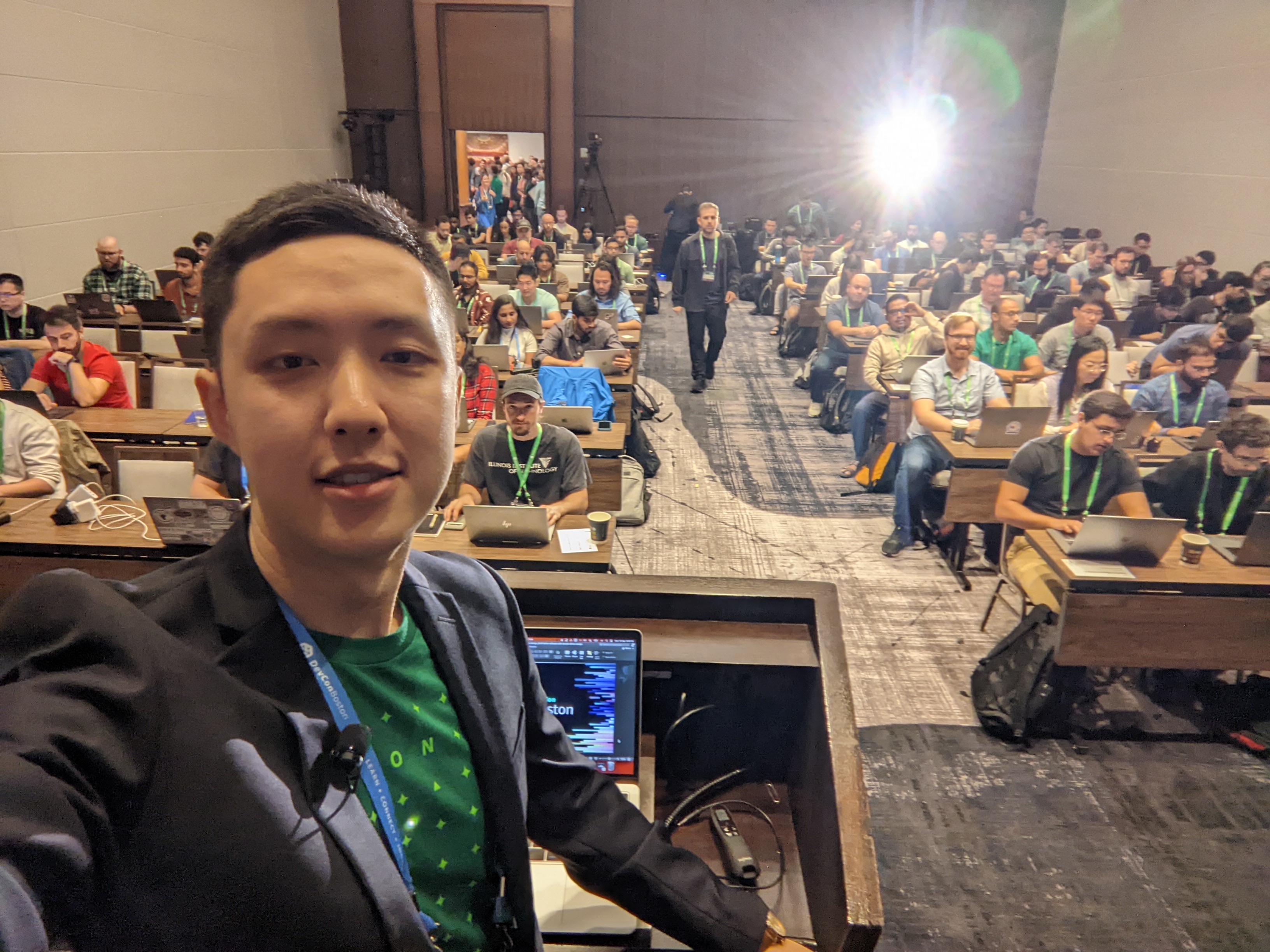 DevCon conference workshop audience - Derick Chen - full house with lines out of the door